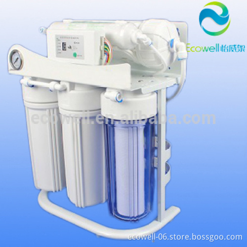 400GPD no tank double O ring RO water purifier with stand and gauge pressure